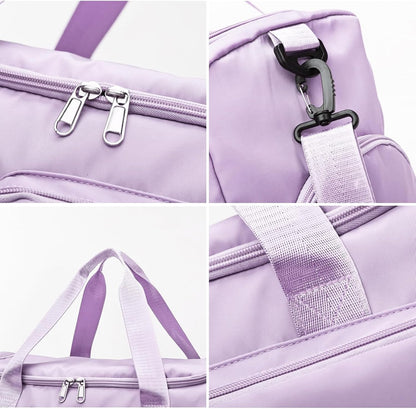 Gym Bag with Shoe Compartment, Sports Duffle Bag for Women, Purple